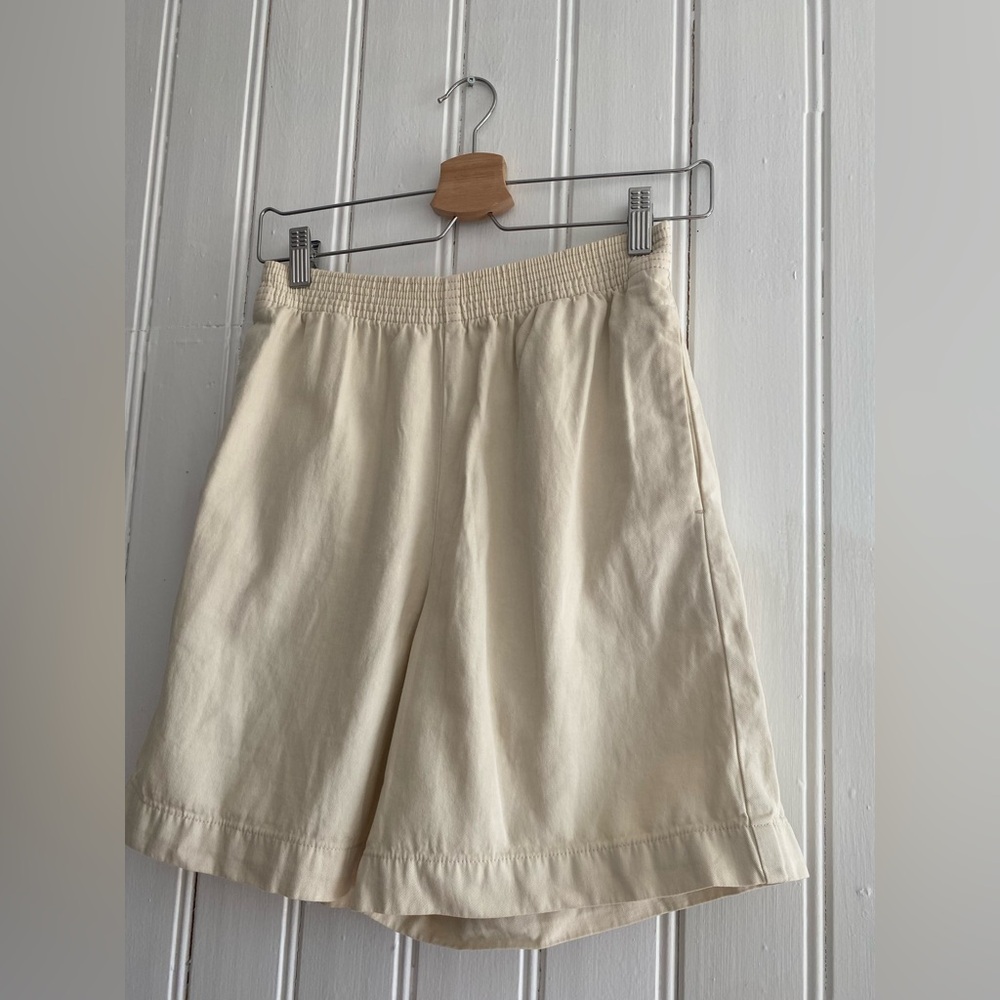 ARITZIA WILFRED Nova shorts cotton/linen neutral cream pull on shorts XS